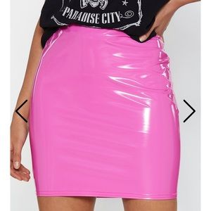 Nastygal Bubblegum Pink Vinyl Skirt
